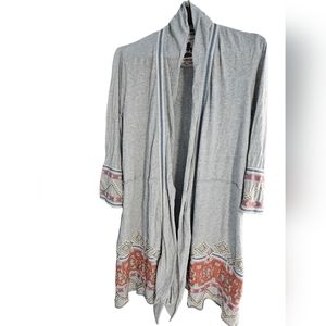 JOHNNY WAS  EMBROIDERED DUSTER SIZE S